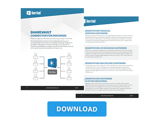 ShareVault datasheet Docusign